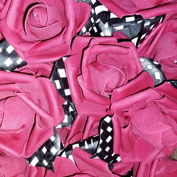 MacKenzie-Childs Inspired Deep Red Faux Roses 50 Rose Heads - Picture 2 of 3